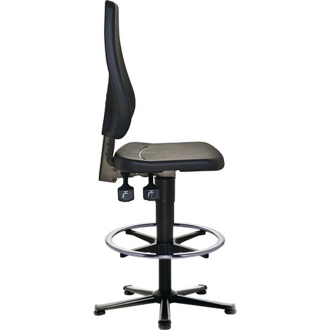 Silla de trabajo TECWERK deslizadores de suelo + anillo para los pies espuma integral negra 580-850mm (1/4)
