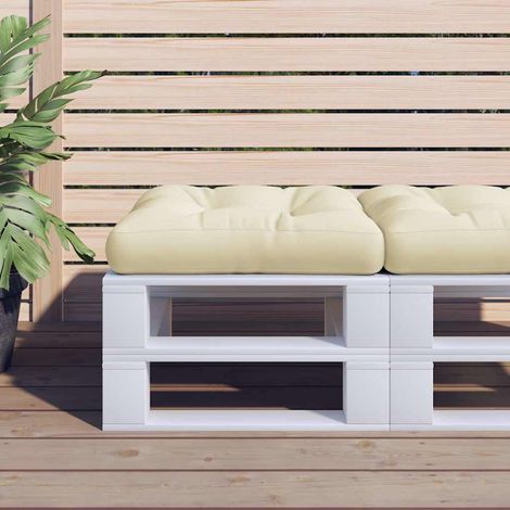 vidaXL Cojín para sofá de palets tela crema 60x61,5x10 cm (1/5)