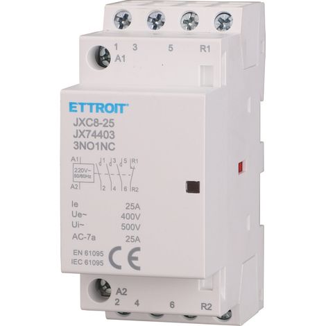 ETTROIT Modularschütz DIN AC 4P 220V 25A 3 Schließer + 1 Öffner - JX74403