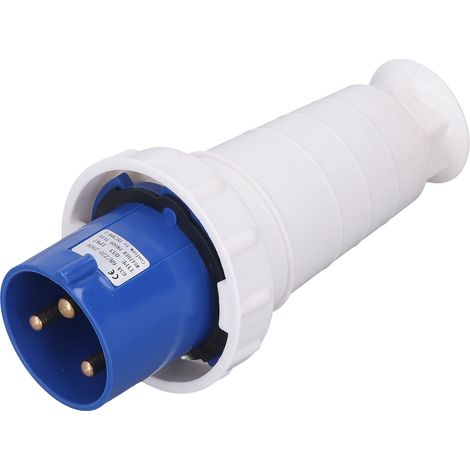 Connecteur électrique industriel 3 broches IP67 étanche, prise mâle 63A 220-250V, coque en PP pour usage professionnel (1/5)