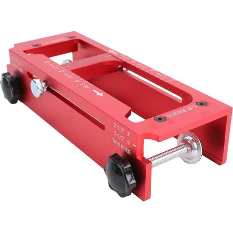Kit D'installation de Charnières de Porte, Gabarit de Mortaise pour Charnières, Modèle de Défonceuse avec Foret Auto-centreur et Embout de Tournevis pour de 2-1/2 à 5