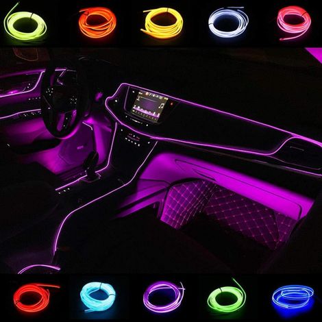 EL-Draht 2m Lila, flexible Neon-Lichtschlauch für Auto-Innenraum, 360° Beleuchtung (1/5)