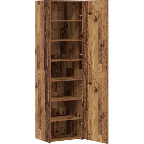 Haut Armoire 2 pcs Buffet Bois ancien 50 x 42,5 x 185 cm (1/5)