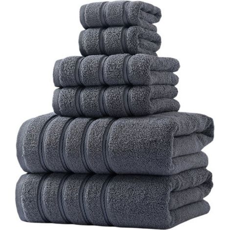 Ensemble de 6 serviettes en coton doux pour toute la famille.