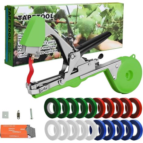 Branch Tying Machine, Tying Machine, Manual Agricultural Tool for Plant Ties, Plant Fixing Machine Tool Set for Grapes, Raspberries, Tomatoes and Vine Vegetables
