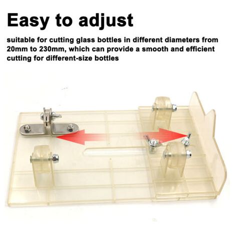 Cortador de botellas ajustable para bricolaje, adecuado para botellas de vidrio, botellas de metal, botellas de vino, manualidades y decoración del hogar. (1/5)