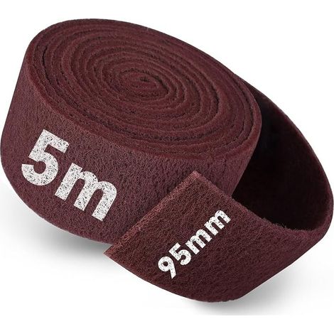 Tampons de Ponçage 5 m x 95 mm, Éponges Rouleau Abrasives en Non-Tissé de Grain 400, idéale pour la peinture, le bois, le métal, l'acier inoxydable etc (1/5)