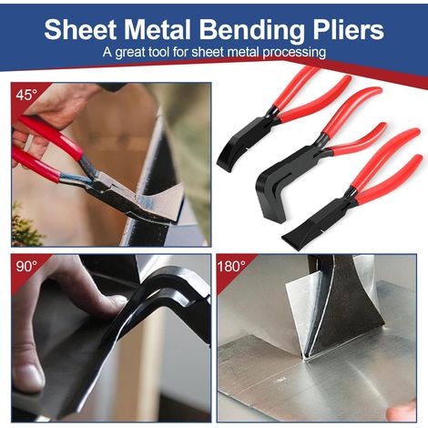 3 Pièces Pince Pliante Plieuse Tole Manuelle Jeu de Pinces à Plier la Tôle Portable Largeur 22 mm (0°, 45°, 90°) pour les Tôliers les Réparateurs et les Bricoleurs pour Plier et Redresser les Tôles (1/5)