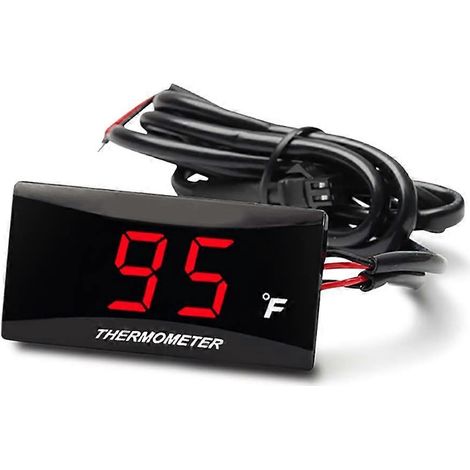 Indicateur numérique de température d'eau pour scooter de course, affichage LED, alimentation CC 12 V (lumière rouge) (1/5)