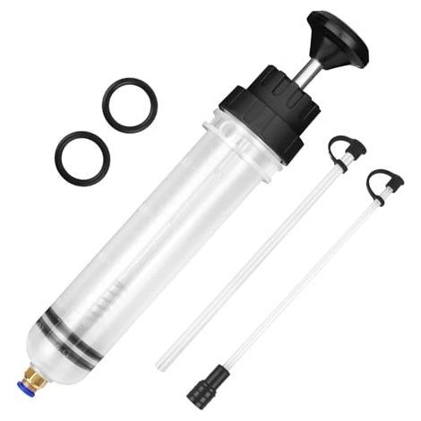Seringue a Huile,200CC Injecteur Extracteur avec 2 Tuyaux Seringue a Huile Une Paire D'anneaux en Caoutchouc de Rechange Huile Aspiration Seringue pour Huiles de Transmission (1/5)