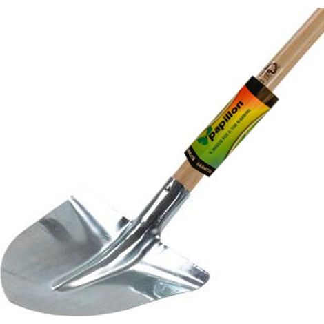BADILE A PUNTA in acciaio ZINCATO con MANICO da 135 cm PAPILLON 280x290 mm