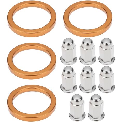 Lot de 2 joints d'échappement avec écrous de capuchon compatibles avec CB/CL160/175/200 XL/XR250/350/500/600 E (1/5)
