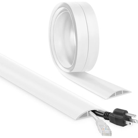 Passe Cable Sol Autocollante Flexible - 3 m x 30 mm x 10 mm, Cachez et Protégez les Câbles, pour la maison, le bureau, l'école, l'entrepôt (3 m, gris) (1/5)