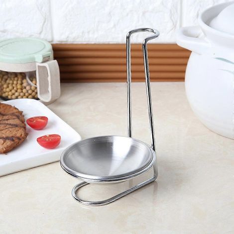 Repose-cuillère en acier inoxydable, support de couvercle, support vertical de rangement pour ustensiles de cuisine (1/4)