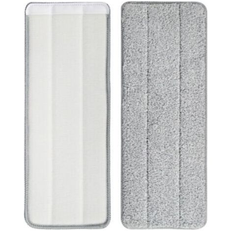 Tête de serpillière adhésif à microfibre - 2pcs Taille 36x11cm - Remplacement Facile et Lavable pour Sols Bois/Céramique (1/4)
