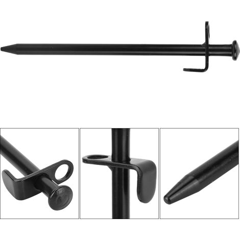 4 Piquets de Tente en Acier Galvanisé pour Camping, Randonnée et Plage (20 cm)