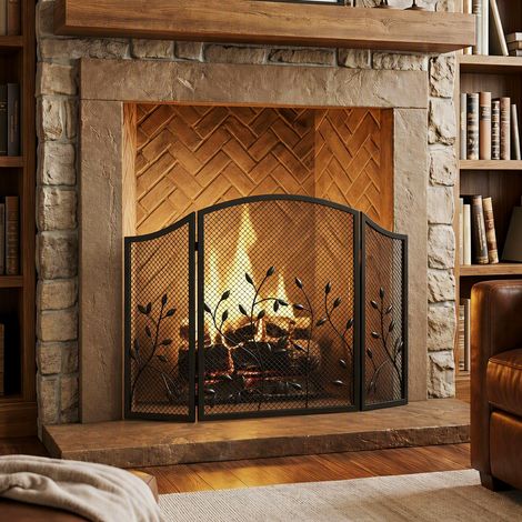 Pare-feu OMCOM, protection de cheminée pliable en 3 parties, 122 x 75 cm (1/5)