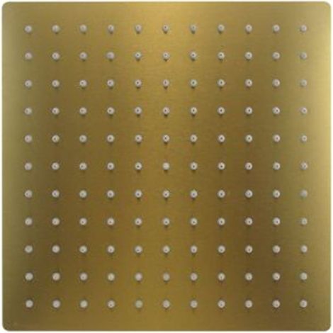 Cleafe - Soffione Doccia Ultra Slim Quadrato 25x25cm Oro Satinato Attacco Universale ½ Bagno 87882 - (1/5)