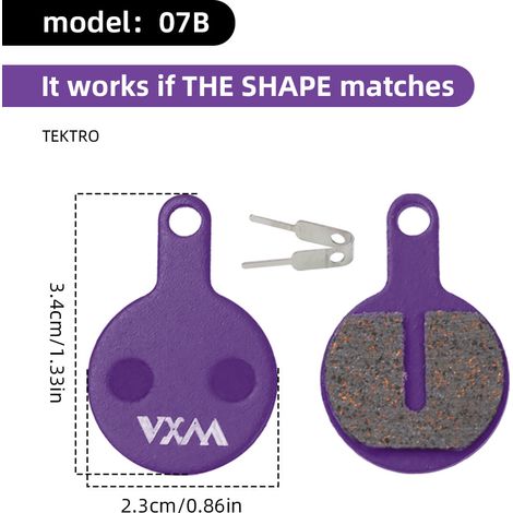 07B Plaquettes de frein pour vélo, plaquettes de frein semi-métalliques pour vélo électrique, plaquettes de friction (1/5)