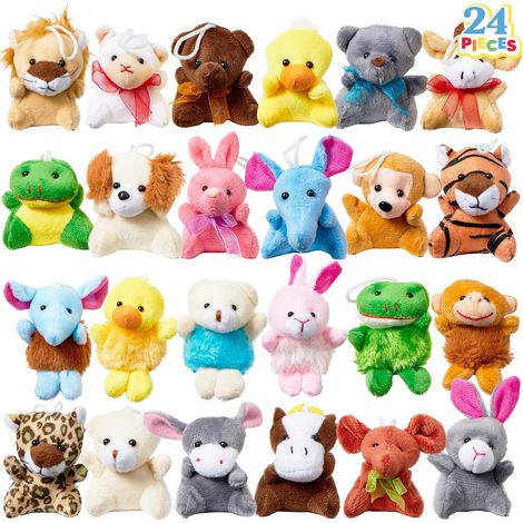 Lot de vingt quatre mini peluches porte clés pour enfants jouets suspendus cadeau pour anniversaire fête et goûter d enfant (1/5)