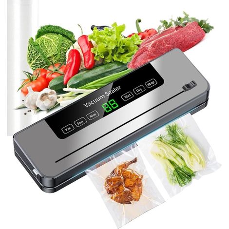 Machine à Emballer Sous Vide 6 en 1 avec Cutter Intégré – Affichage LED Numérique, Conservation Alimentaire Sèche & Humide + 10 Sacs Inclus (1/5)