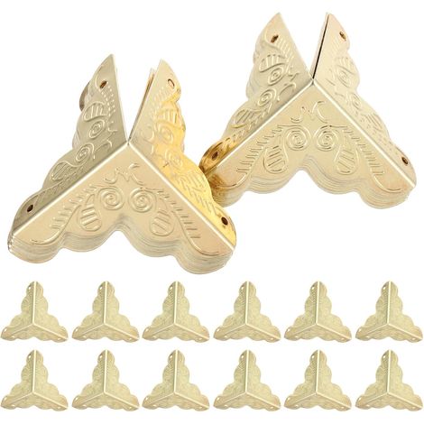 Protections d'angle en métal doré vintage lot de 24 avec clous, pour (1/5)