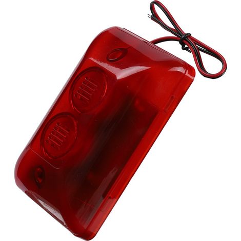 Sirène stroboscopique filaire 12 V 15 W avec alarme sonore et lumineuse rouge clignotante pour la maison ou l'hôtel (1/4)