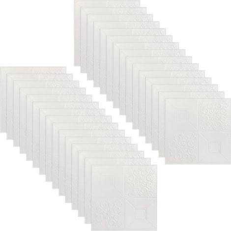 JSSEVN-Lot de 10 autocollants muraux en mousse 3D auto-étanches pour salon, chambre à coucher et chambre d'enfant en mousse souple isolée phonique (1/4)