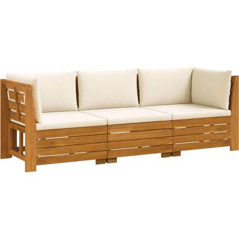 Maison Exclusive - Outdoor-Sofagarnitur mit Kissen 3 Stück Braun