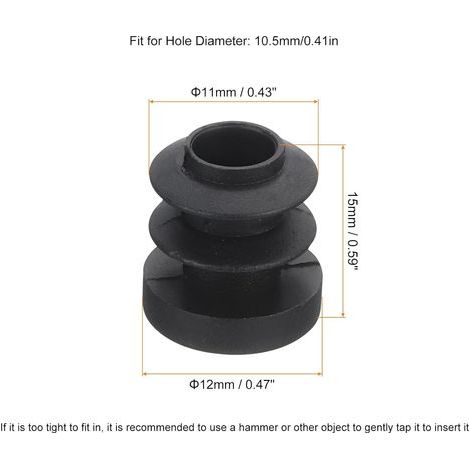 36 Bouchons en Plastique Rond Noir 12mm pour Pieds de Meubles, Protection Anti-Dérapante (1/5)