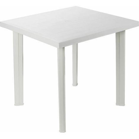 TAVOLO PLASTICA GARDINO ESTERNO BIANCO POLIPROPILENE 80x75xh72cm