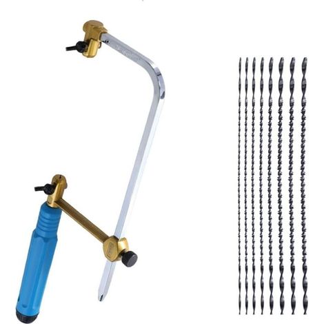 Scie à chantourner pour couper le bois, le plastique, le caoutchouc et le métal souple, 1 scie + 8 lames de scie (1/5)
