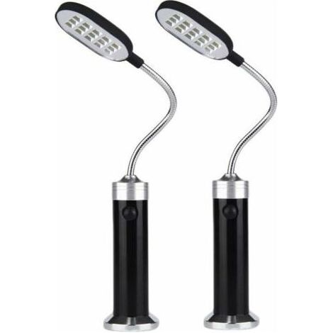 Lampes de barbecue avec base magnétique légère - Col de cygne flexible, rotation à 360°, lot de 2 (1/5)