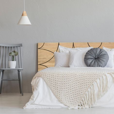 Cabecero Cama Círculos ECO 160x60cm en madera maciza de pino acabado vintage estilo industrial Box Furniture