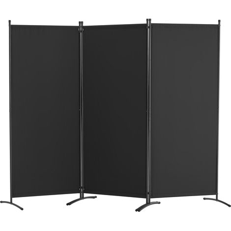 Cloison de séparation en tissu, séparateur de pièce pliable à 3 panneaux, paravent de confidentialité intérieur pour bureau, chambre, salle à manger, maison, autoportant, 228 x 52 x 184 cm, noir (1/5)