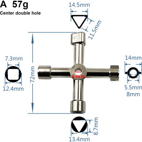 Armoire de commande électrique multifonctionnelle en forme de croix, clé triangulaire, porte d'ascenseur, compteur d'eau, vanne, clé à trou carré/à trou rond (1/4)