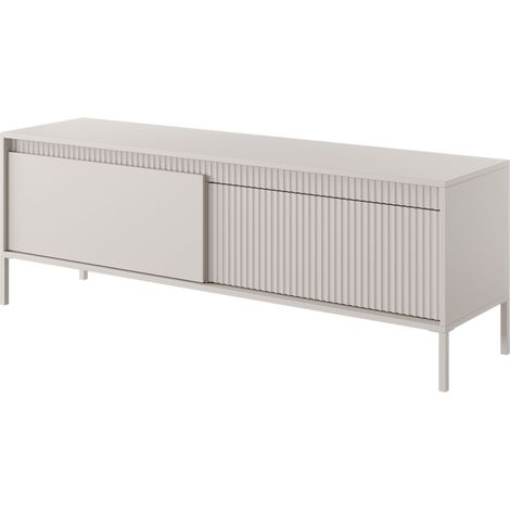 Selsey FALSETTO - Meuble TV - 153 cm - 2 portes avec façade fraisée - beige (1/5)