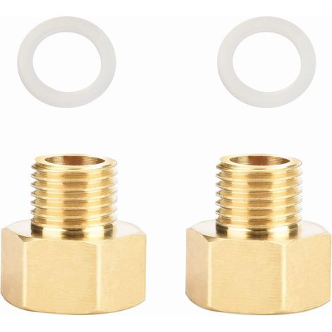2 - piece Extensions de Réduction Rod, Raccordement de Tuyaux Tuyaux Robinetterie, Raccords en Laiton (1/4" x 3/8") (1/5)