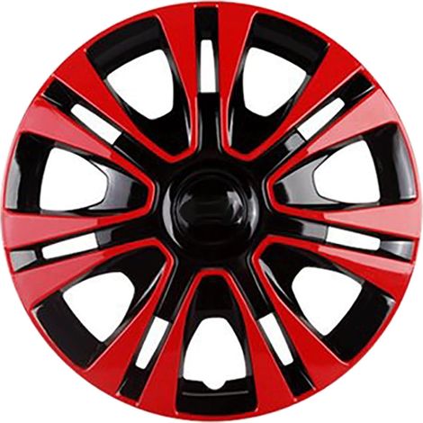 Funda para rueda de coche. Funda universal para rueda de 15 pulgadas con clip (Negro y rojo, 15 pulgadas).
