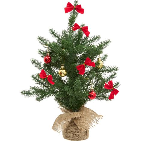 40 cm hoher künstlicher Tisch-Weihnachtsbaum mit Dekorationsset - (1/5)