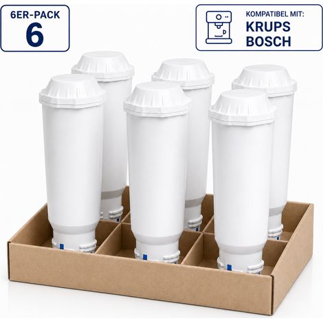 Kompatibler Wasserfilter, passend für Krups F088 & Nivona (kein Original) – Reduziert Kalk – Aktivkohle & Ionenaustauscherharz – Filterleistung bis zu 3 Monate – 6er Pack