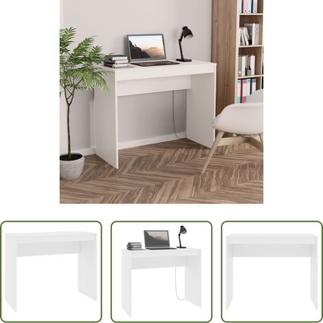 vidaXL Bureau moderne -  Bureau Blanc 90x40x72 cm Bois d'ingénierie (1/5)