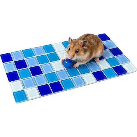 Tapis rafraîchissant hamster lapin 180x120 mm bleu facile à utiliser pour garder petits animaux frais en été (1/3)