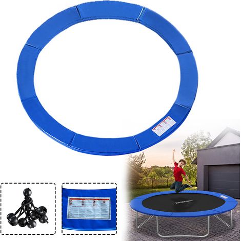 Froadp Ø366cm Randabdeckungen für Trampoline 12 FT Reißfest Federabdeckung UV-resistent Randschutz Sicherheitsmatte Trampolinzubehör für Fitness Gartentrampoline, Blau (1/3)