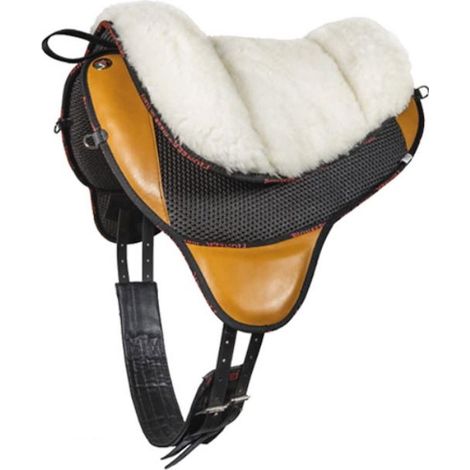 Marrone testa di moro - Veganer BAREBACK aus Neopren mit Sitz aus veganer Wolle, Wattepolsterung, Nylongriff und Biothane-Befund (1/2)