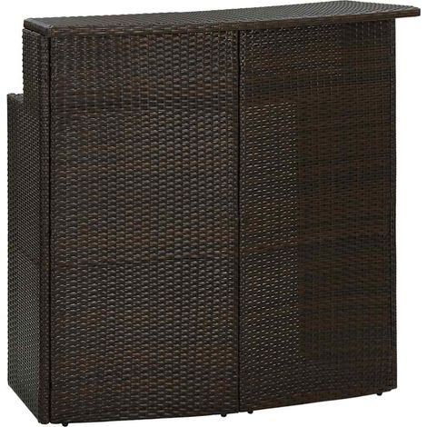 Garten-Bartisch Braun 120x55x110 cm Poly Rattan