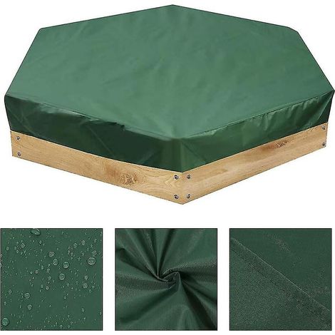 Housse Pour Bac À Sable - Housse Hexagonale Étanche Avec Cordon De Serrage - Protection Contre La Poussière Et Les Intempéries - 180 x 150 cm (1/5)