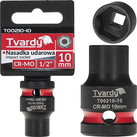 Vaso de impacto de 1/2" y 6 puntas, 10 mm, CR-MO (10/200) (1/4)