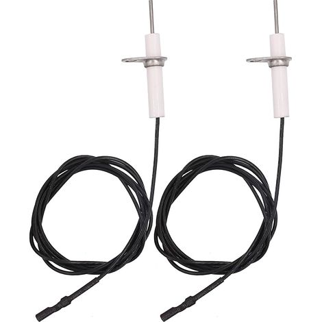 2Pc 38" Ignitor Wire - Remplacement de l’Assemblage d’électrode en céramique, Ignition Electrode Can DIY Bending for Gas Burner Ceramic Spark Plug Ignition Electrode Replacement (1/5)