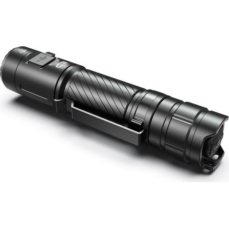 Linterna recargable, ultrabrillante, de largo alcance, con haz potente, foco para camping y uso doméstico, USB (1/4)